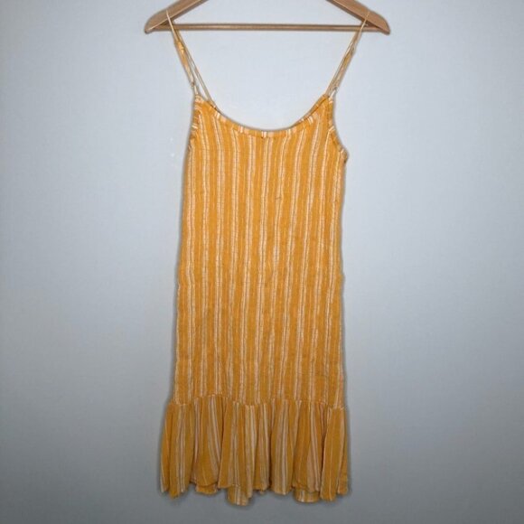 Patrons of Peace Smocked Yellow  Striped Smocked Sundress Size Medium - Picture 2 of 6